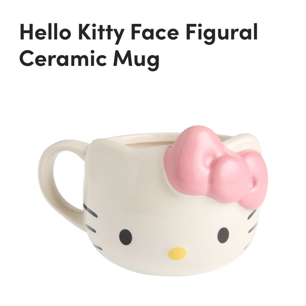 Sanrio Hello Kitty Pink and White Ceramic Mug. New